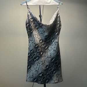 Evenuel Snakeskin Spaghetti Strap Dress